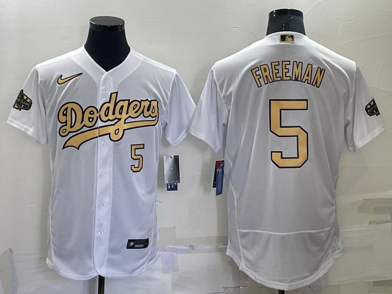 Men Los Angeles Dodgers #5 Freeman White 2022 All Star Elite Nike MLB Jerseys